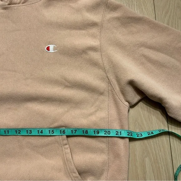 Champion Reverse Weave Hoodie Pink Peach Pullover Sweatshirt Tapered Medium - Picture 5 of 6